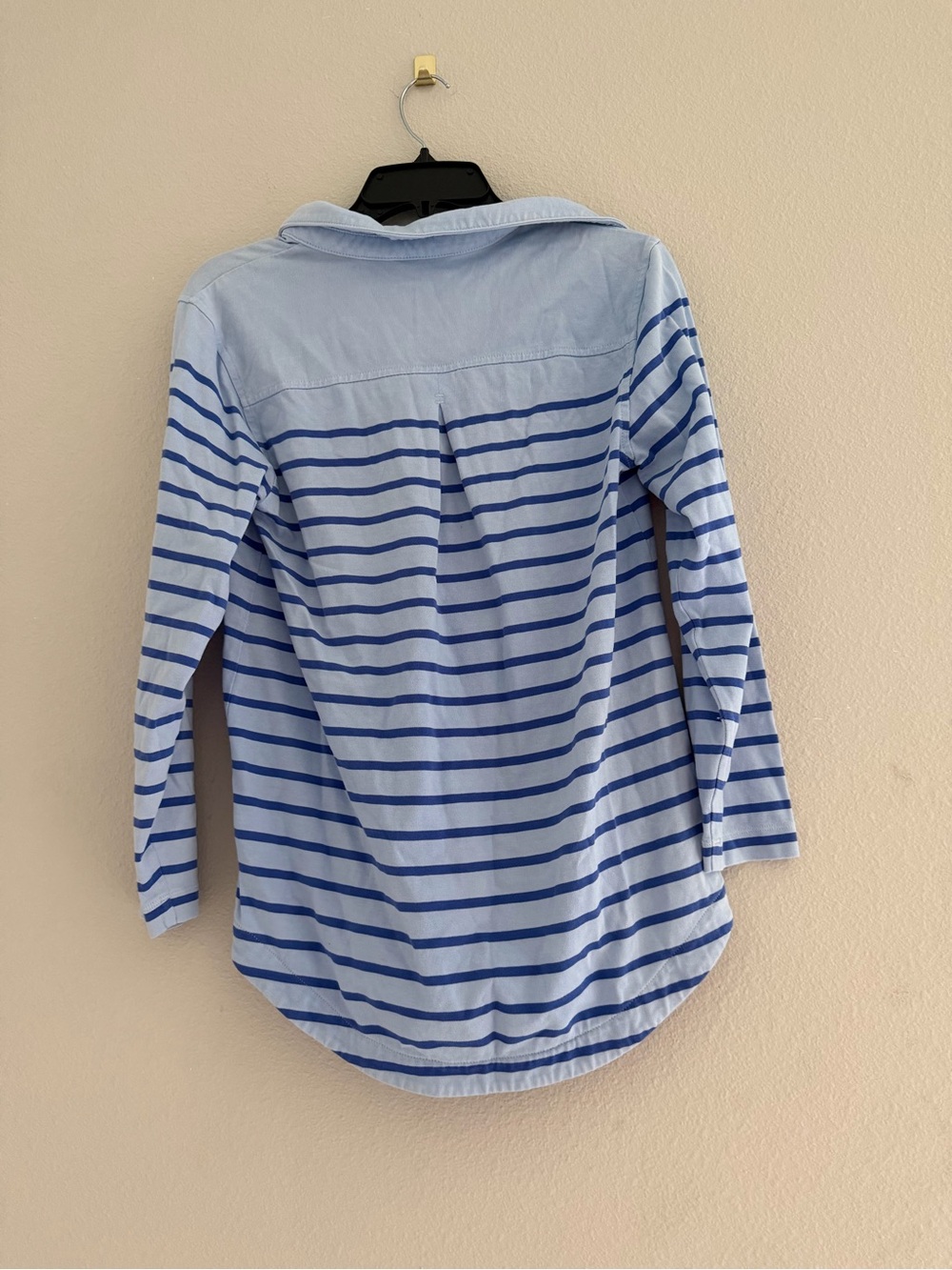 Vineyard Vines Blue Striped 100% Cotton Oversized Coastal Long Sleeve L - Picture 2 of 5